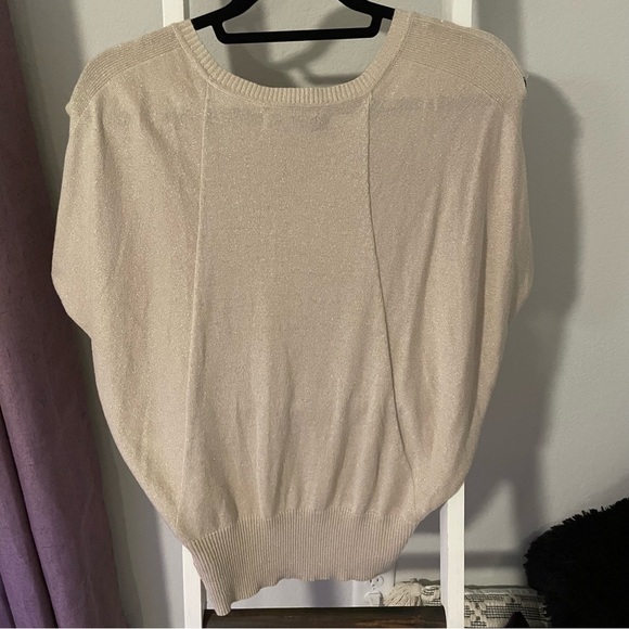 Jennifer Lopez Gold Shimmer Short-Sleeve Dolman Sweater - Picture 4 of 4